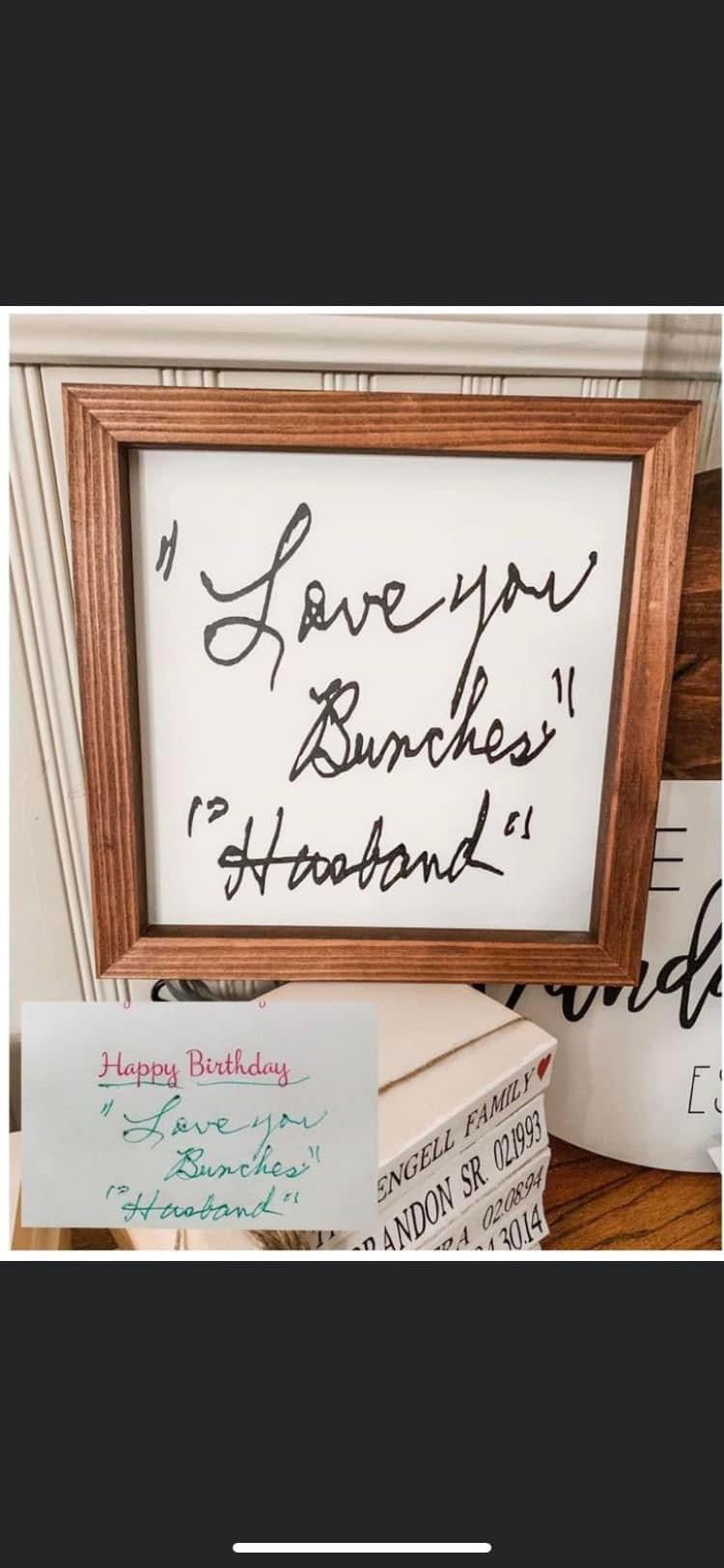 Custom Traced Handwritten Signs β Choose Your Frame Color | Recipes, Notes & More