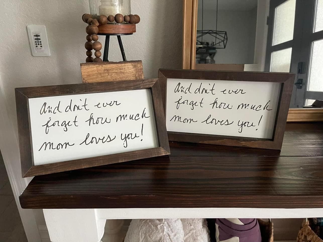 Custom Traced Handwritten Signs β Choose Your Frame Color | Recipes, Notes & More