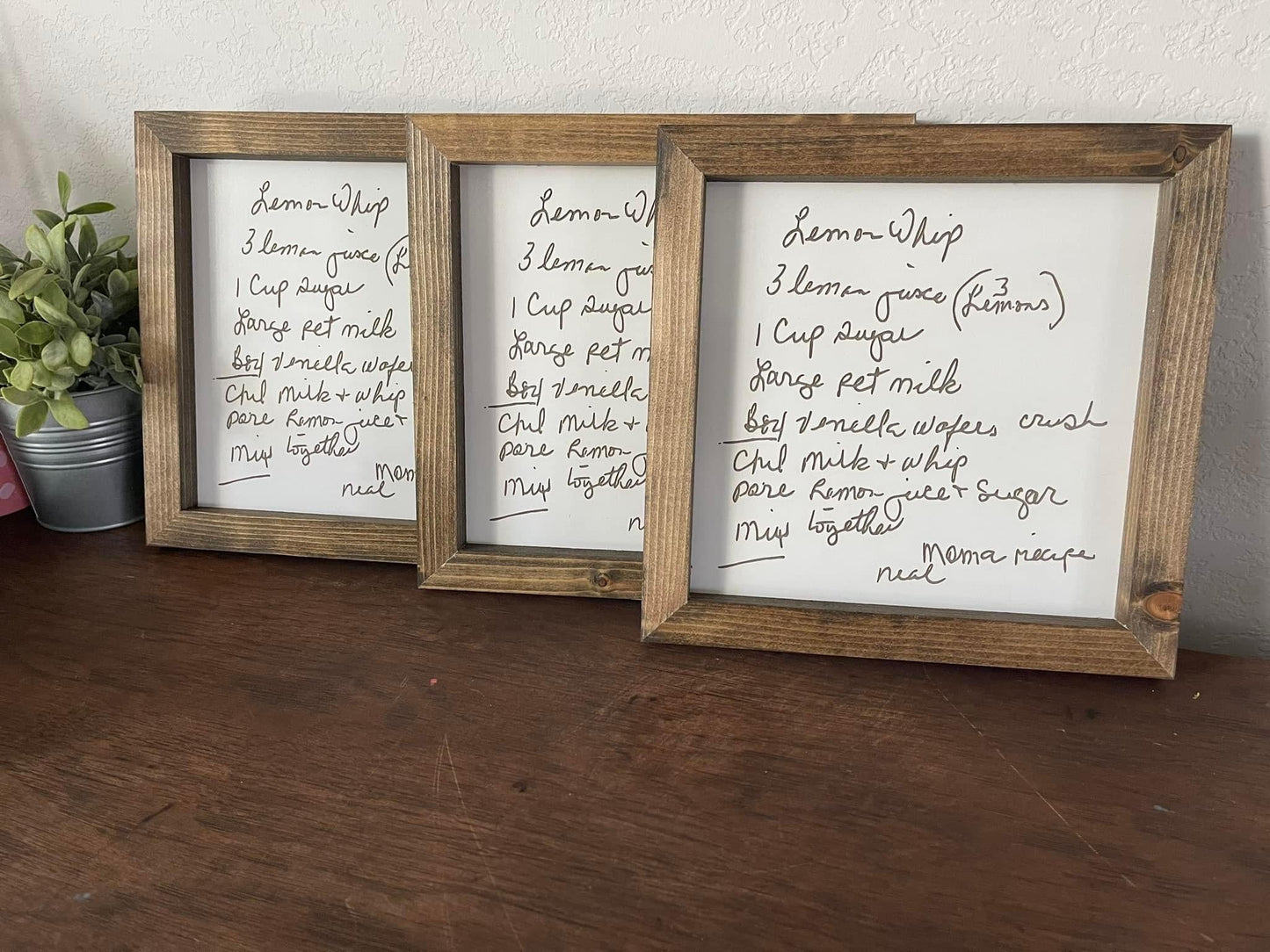 Custom Traced Handwritten Signs β Choose Your Frame Color | Recipes, Notes & More