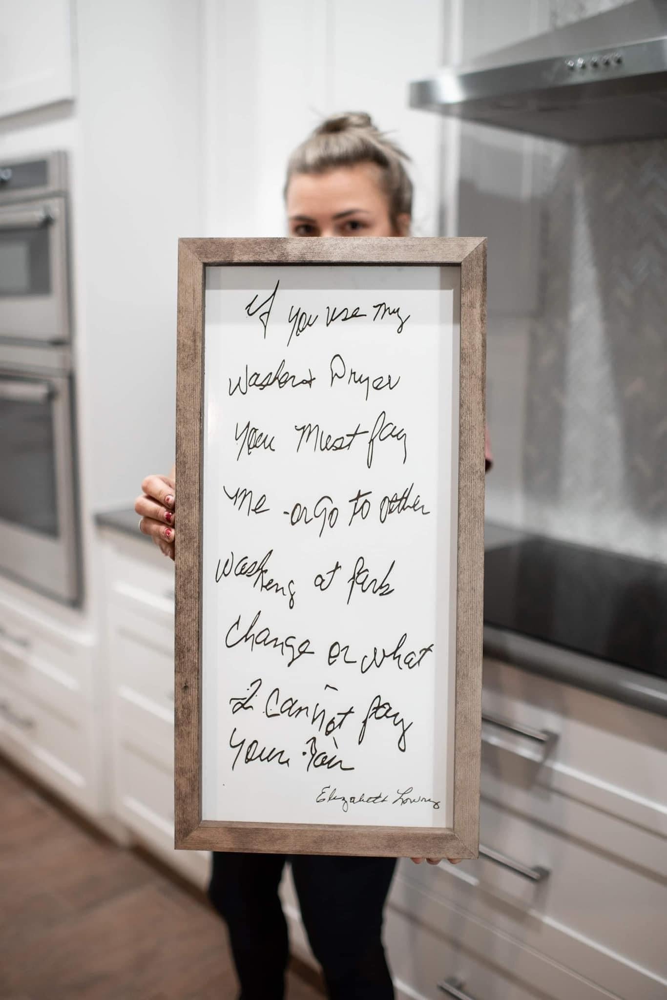 Custom Traced Handwritten Signs β Choose Your Frame Color | Recipes, Notes & More
