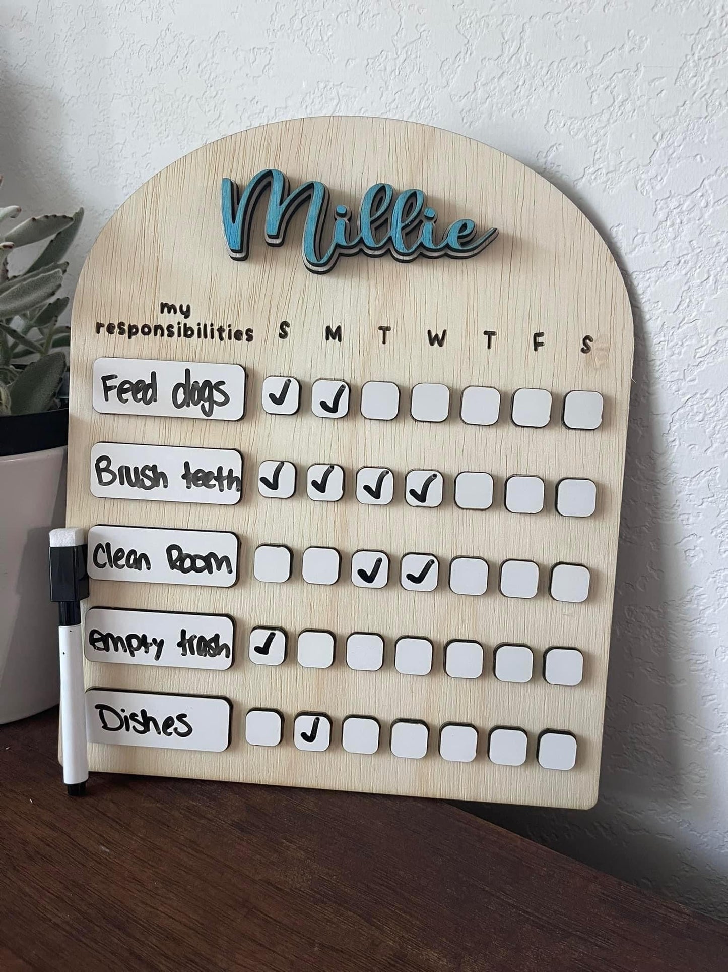 Responsibility Charts – Custom Dry Erase Chore Board for Kids