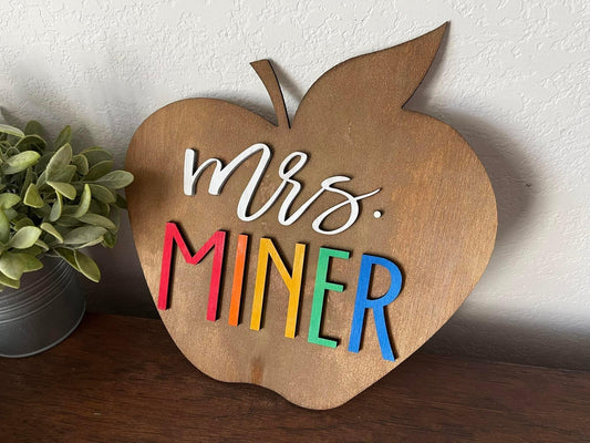 3D Wood Apple – Perfect Gift for Teachers (11.5” Wooden Apple)