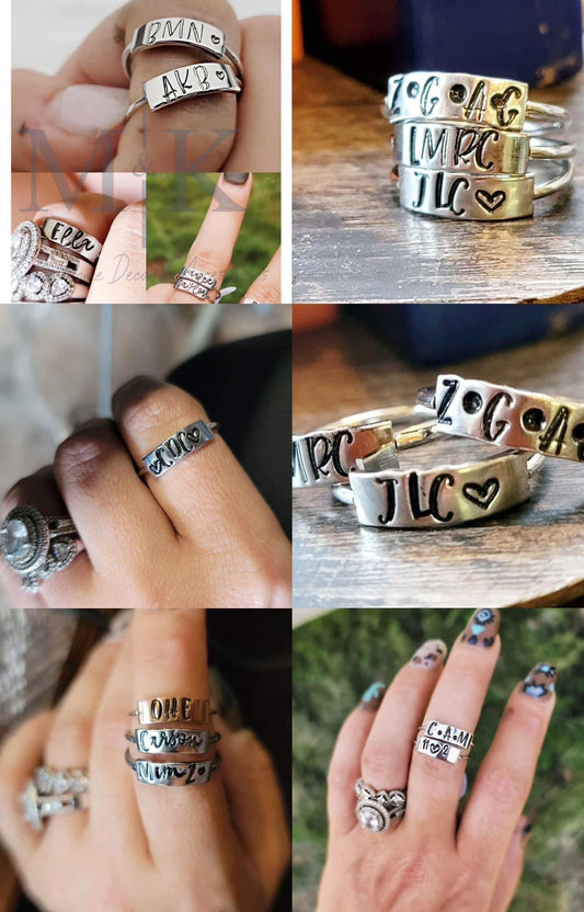 Personalized Plate Ring – Custom Handstamped Stainless Steel Rings