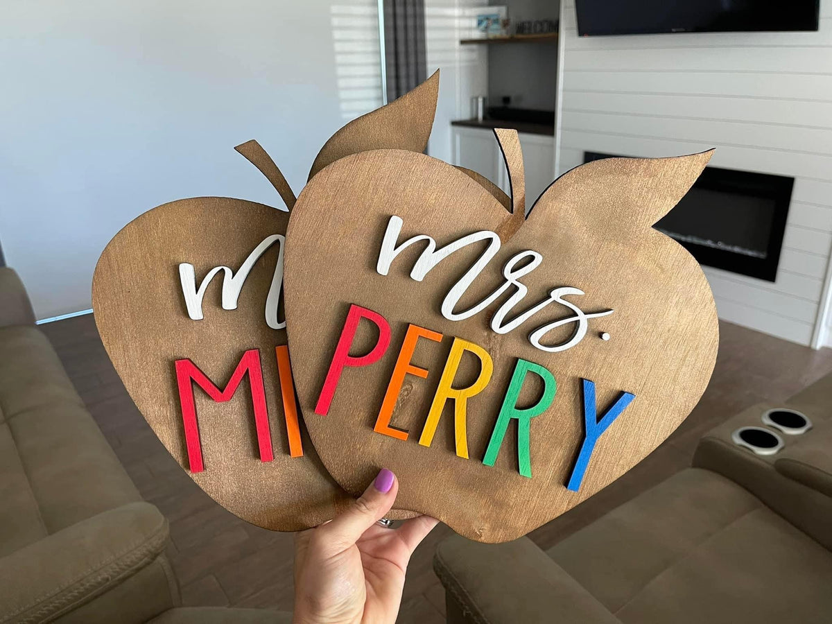 3D Wood Apple – Perfect Gift for Teachers (11.5” Wooden Apple)