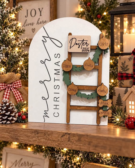 Ladder Christmas sign