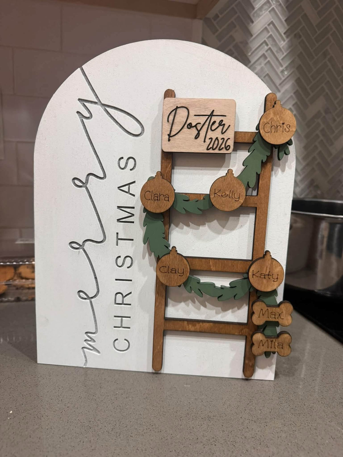 Ladder Christmas sign