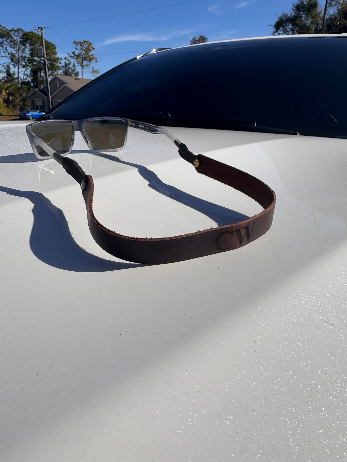 Leather sunglass strap