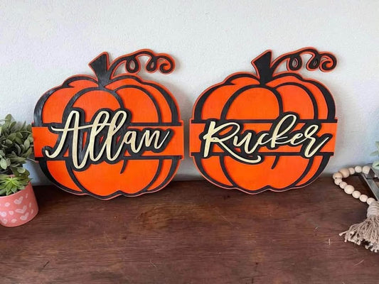 Personalized Pumpkin Door Hanger