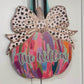 Uv printed wood pumpkin sign