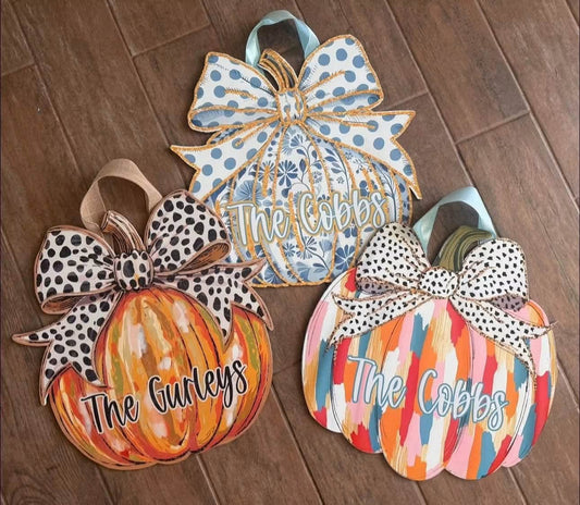 Uv printed wood pumpkin sign