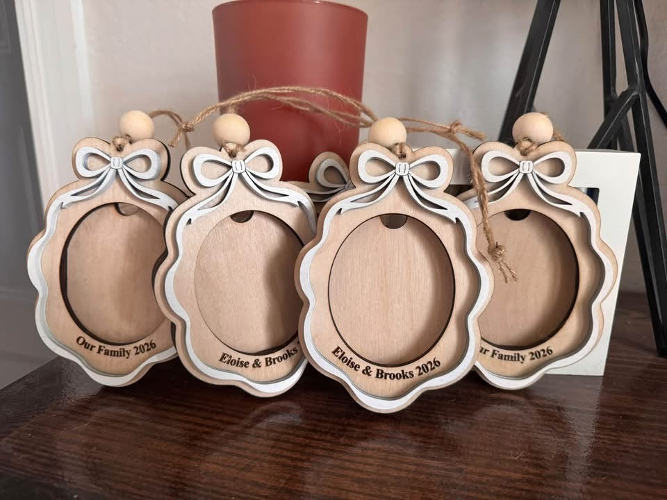 Bow photo ornament