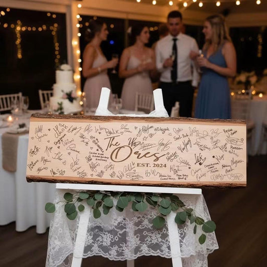 Live edge - engraved guest board / home decor sign