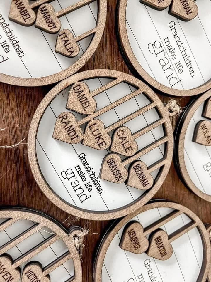 Grandchildren heart ornament