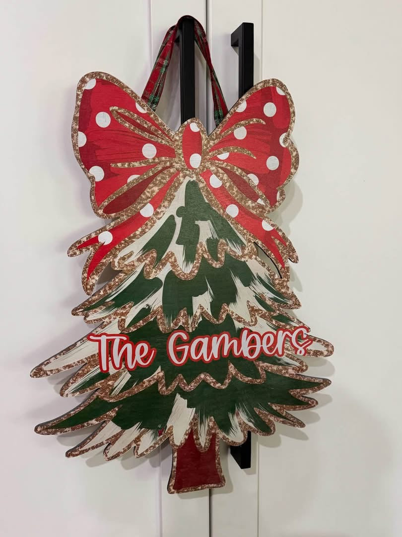 Wood printed Christmas trees