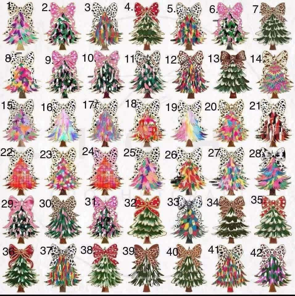 Wood printed Christmas trees