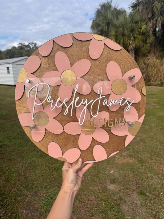 Acrylic floral round